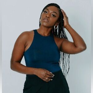 Klassy Network Lux High Neck Bramisuit in Midnight Blue